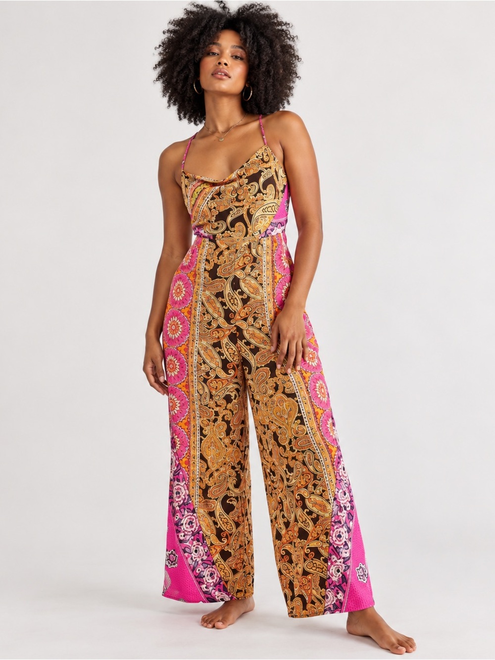 Free People Miranda Printed Jumpsuit Sz Small